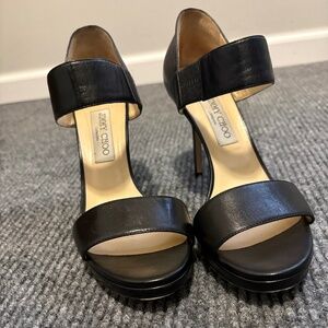 Jimmy Choo Black Alana Leather Heels/Sandals
